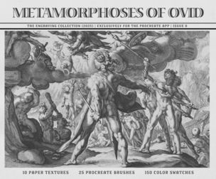 Metamorphoses of Ovid Procreate Kit (Procreate Brushes, Paper Textures & Color Palettes)