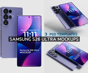 Samsung S26 Ultra Mockup PSD Templates - Professional High-End Android UI/UX Mobile App Display