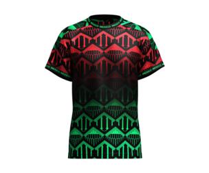 Men Red-Green Gradient Tribal Pattern Mexico Jersey | Marvelous / Clo3d / obj / fbx