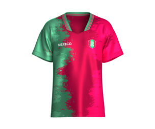 Men V-Neck Abstract Vibrant Split Mexico Jersey | Marvelous / Clo3d / obj / fbx