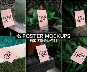 6 Poster Mockup PSD Templates - Professional High-End Luxury Print & Outdoor Event Branding