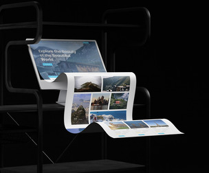 iMac Mockup PSD Template - Professional High-End Apple Desktop Floating Scrolling Screen UI/UX