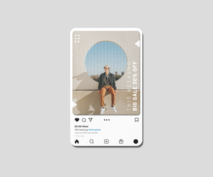 Social Media Post Mockup PSD Template - Professional High-End Instagram UI