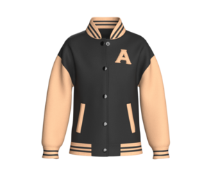 Kids Letterman Snap-Button Bomber Jacket | Marvelous / Clo3d / obj / fbx