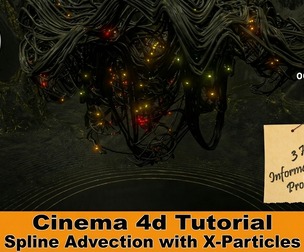 Create Abstract Spline Advection in Cinema 4D & X-Particles
