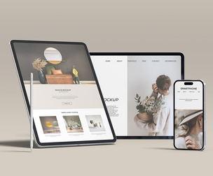 iPad & iPhone Mockup PSD Template - Professional High-End Apple Tablet & Smartphone UI/UX