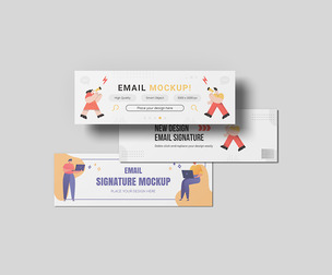 Email Signature Mockup PSD Template - Professional High-End Corporate Branding & Marketing Banner