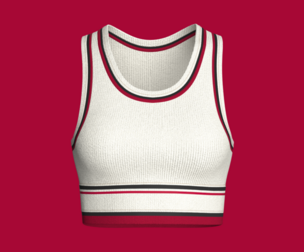 Girls Varsity Series Ribbed Crop Top | Marvelous / Clo3d / obj / fbx