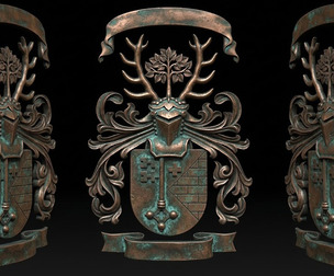 Medieval Coat of Arms  3D Relief Model for CNC