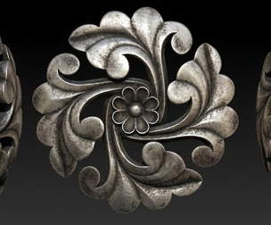 Floral Swirl Ornament Premium 3D Model