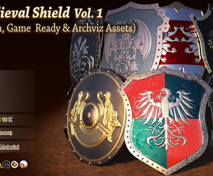 40 Medieval shields Vol .1 (Gameready &Archviz assets)