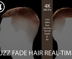 Buzz Cut Fade - Game-Ready Real-Time Hair