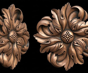 Classic Floral Rosette Ornament  3D Model