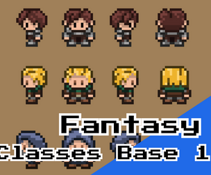 Fantasy Classes Base 1 – 16x16 Top‑Down Characters (Warrior, Archer, Wizard)