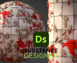 Stylized Tiles with Debris