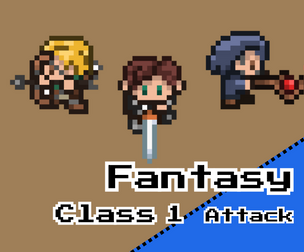 Fantasy Classes Combat 1 – 16x16 Top‑Down Attack Animations