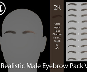 10 Realistic Male Eyebrow Pack Vol.01
