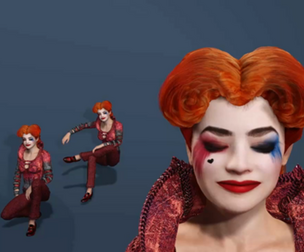 Realistic Clown 3D Character  Fully Animatable Harlequin Redux