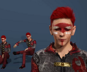 Crimson Punk Jester  3D Character  Fully Animatable
