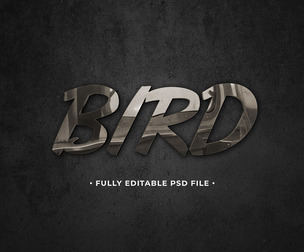 Bird PSD Fully Editable Text Effect. Layer Style PSD Mockup Template