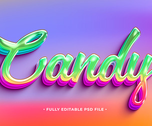 Candy PSD Fully Editable Text Effect. Layer Style PSD Mockup Template