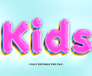 Kids PSD Fully Editable Text Effect. Layer Style PSD Mockup Template