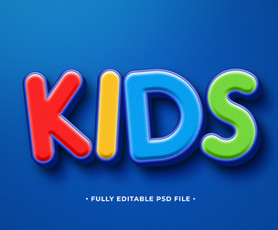 Kids PSD Fully Editable Text Effect. Layer Style PSD Mockup Template