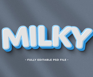 Milky PSD Fully Editable Text Effect. Layer Style PSD Mockup Template