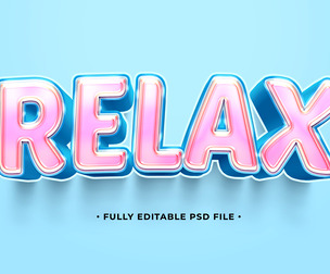 Relax PSD Fully Editable Text Effect. Layer Style PSD Mockup Template