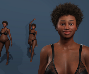 Realistic Pregnant African Woman  Fully Rigged Expressive