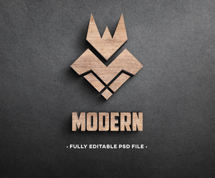 Wood Logo and Text Effect PSD Fully Editable Text Effect. Layer Style PSD Mockup Template