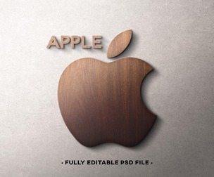 Wood Logo and Text Effect PSD Fully Editable Text Effect. Layer Style PSD Mockup Template