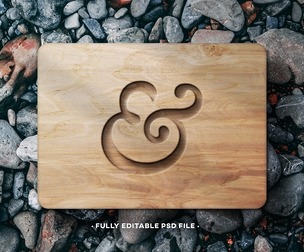 Wood Logo and Text Effect PSD Fully Editable Text Effect. Layer Style PSD Mockup Template