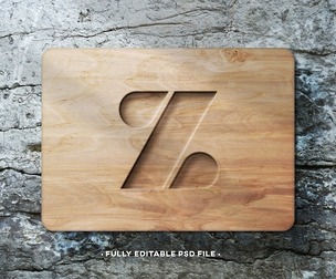 Wood Logo and Text Effect PSD Fully Editable Text Effect. Layer Style PSD Mockup Template