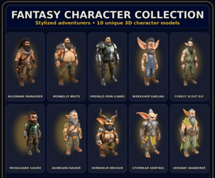 Fantasy Character Collection – Stylized Adventurer Kitbash Pack