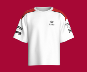 Men Printed Drop Shoulder White T-Shirt | Marvelous / Clo3d / obj / fbx