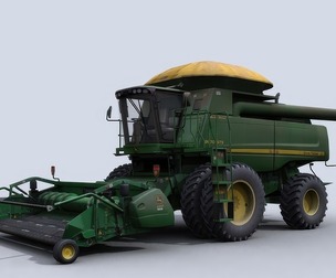 Combine Harvester with Belt Pickup