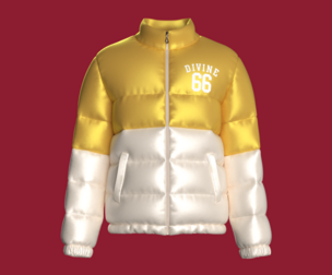 Men Printed Divine 66 Retro Puffer Jacket | Marvelous / Clo3d / obj / fbx