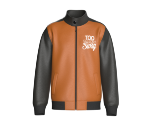 Men Printed Zip-Up Leather Bomber Jacket | Marvelous / Clo3d / obj / fbx