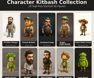 Character Kitbash Collection – High-Poly Stylized 3D Figures