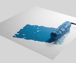Animated Paint Roller and Dynamic Canvas Simulation