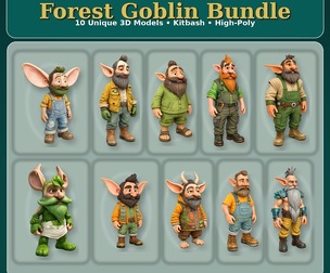 Forest Goblin Bundle – Stylized Kitbash High-Poly Character Pack