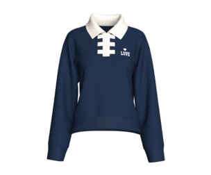 Girls Unique Button Planet Ribbed Polo Sweatshirt | Marvelous / Clo3d / obj / fbx