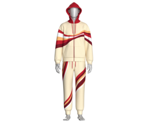 Men Multi Color Wave Zip-Up Hoodie And Jogger Set | Marvelous / Clo3d / obj / fbx