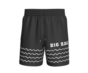 Men Zig-Zag Printed Black Shorts | Marvelous / Clo3d / obj / fbx