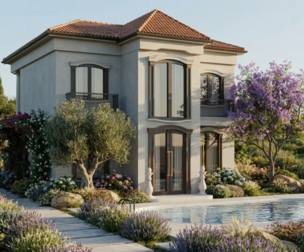 Classic House cottage and swimming pool 3D model