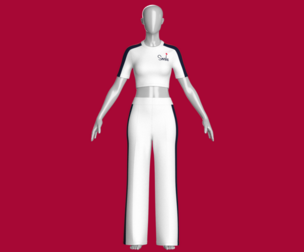 Girls Stripe Crop Top And Wide-Leg Pants Outfit | Marvelous / Clo3d / obj / fbx