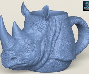 Wild Rhinoceros Head Mug
