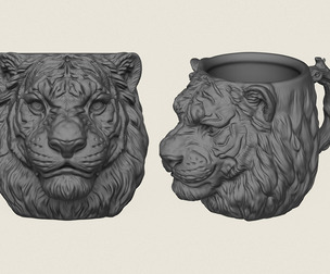 Tiger Head Stylized Mug