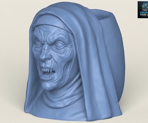 Horror Nun Face Vase